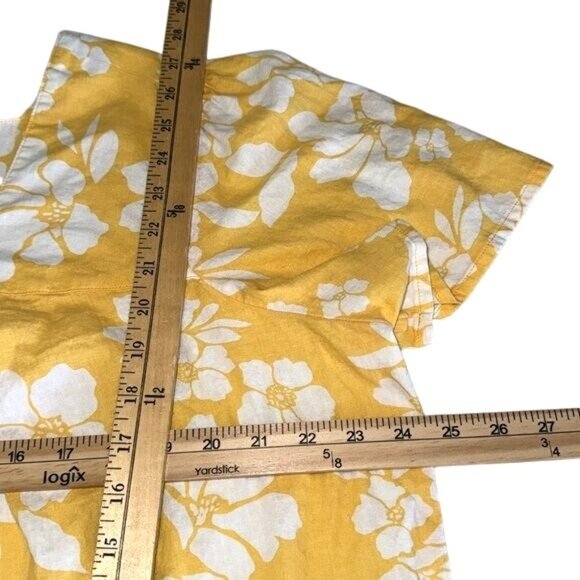 Terra & Sky Womens Plus Size 1X Yellow Floral Blouse - Picture 7 of 7